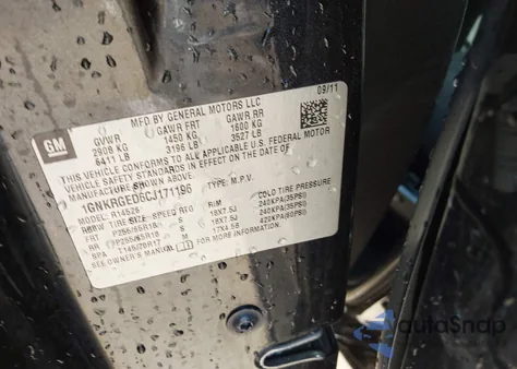 2012 Chevrolet Traverse 1Lt from USA, damaged, VIN 1GNKRGED6CJ171196